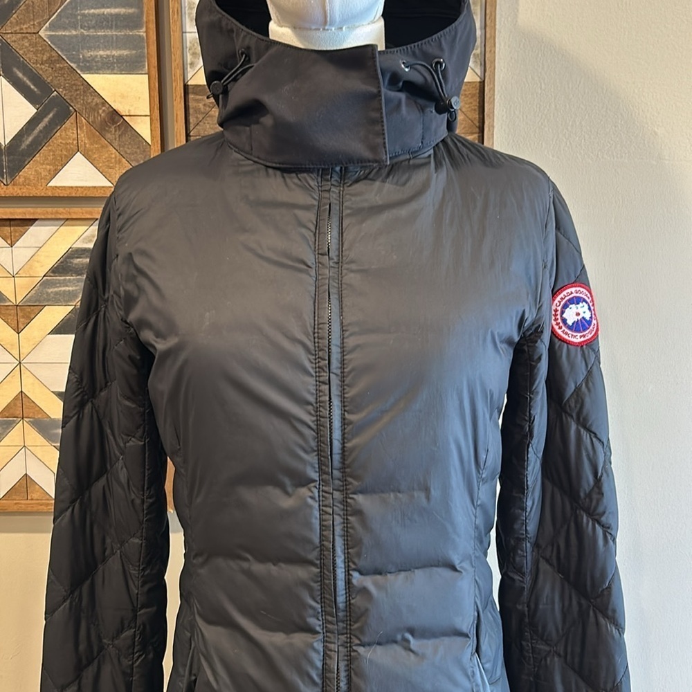 Canada Goose Stellarton Hooded Down Coat Jacket Black XS *As-Is* - Picture 2 of 13